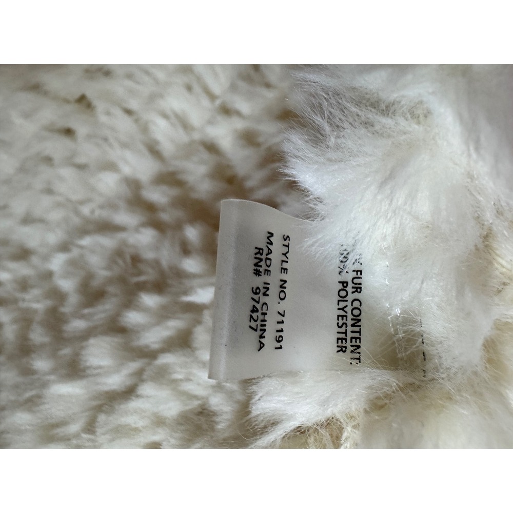 Dolce Cabo Cream Furry Knitted Open Front Vest Women's S/M - Picture 3 of 10